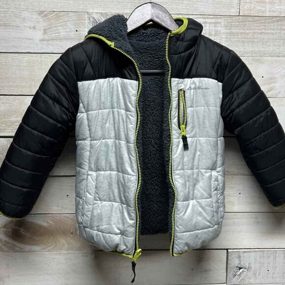 GENUINE Eddie Bauer Kids Boys Youth Reversible Ski Jacket Size S 7/8 - Picture 6 of 6